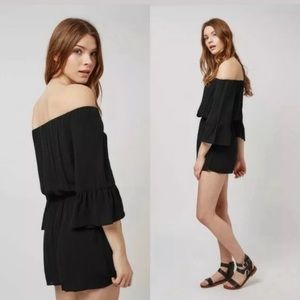 topshop ruffle long sleeve romper